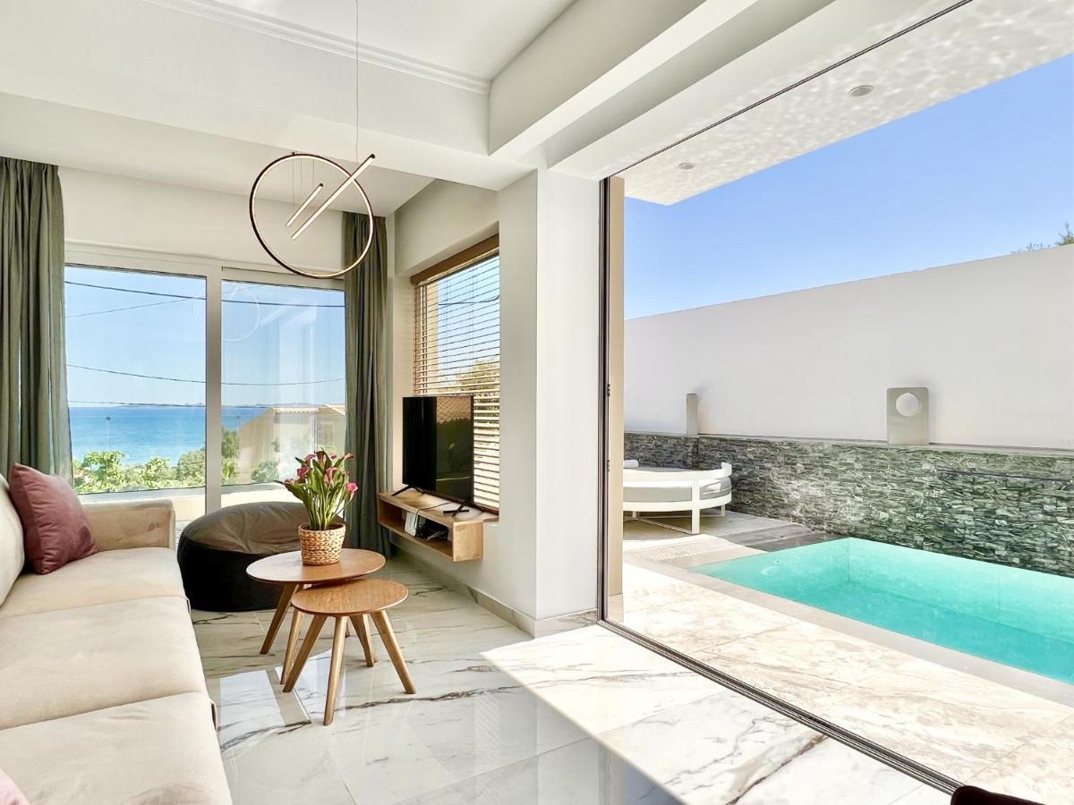 Luxury Villa Barbati Sun With Private Pool By Dadovillas Exteriér fotografie