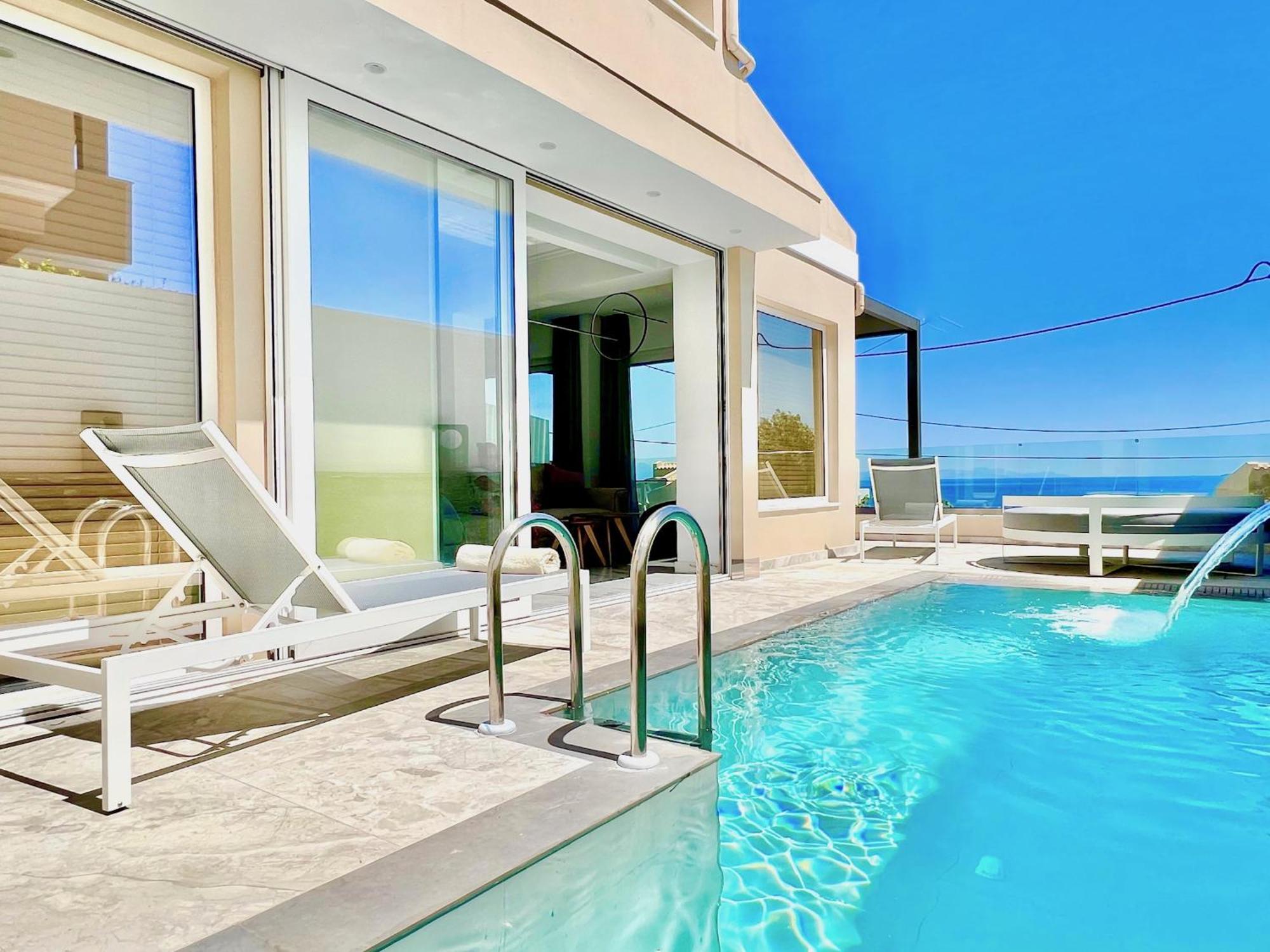 Luxury Villa Barbati Sun With Private Pool By Dadovillas Exteriér fotografie